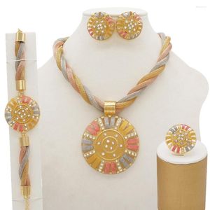 Collier boucles d'oreilles ensemble bijoux africains gland mode mariée mariage fête femmes élégantes bijoux fantaisie