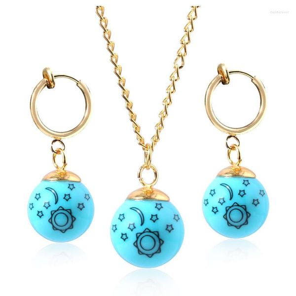 Conjunto de collar y pendientes, joyería de Anime, los siete pecados capitales, Elizabeth Liones, Luna, estrellas, para mujer, chica, regalo de Cosplay