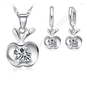 Collier boucles d'oreilles ensemble arrivée 925 argent Sterling véritable platine plaqué levier dos pendentif colliers