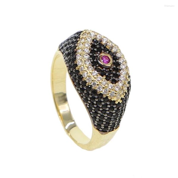 Collar pendientes conjunto llegada forma de ojo exquisito Micro Pave Cuff pulseras brazalete anillo abierto para Mujeres Hombres joyería Bijoux