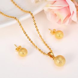 Ketting oorbellen set Bangrui kralen hanger goud kleur bal earring sieraden bruiloft item voor Arabisch Afrikaans Ethiopisch