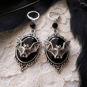 Ketting Oorbellen Set Vleermuis Sieraden Gothic Voor Vampierringen Mannen En Vrouwen Zilveren Oorbel Halloween Diamant Gif