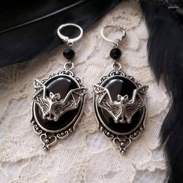 Collar Pendientes Conjunto Joyería De Murciélago Gótico Para Anillos De Vampiro Hombres Y Mujeres Pendiente De Plata Halloween Diamante Gif