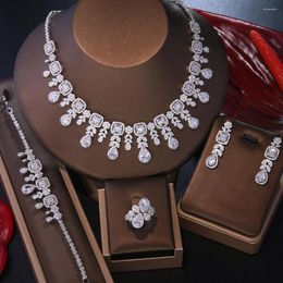 Collier boucles d'oreilles ensemble Bettyue femmes tour de cou anneau 2023 arrivées carré en forme de gouttelette Zircons Noble bijoux cadeaux d'anniversaire