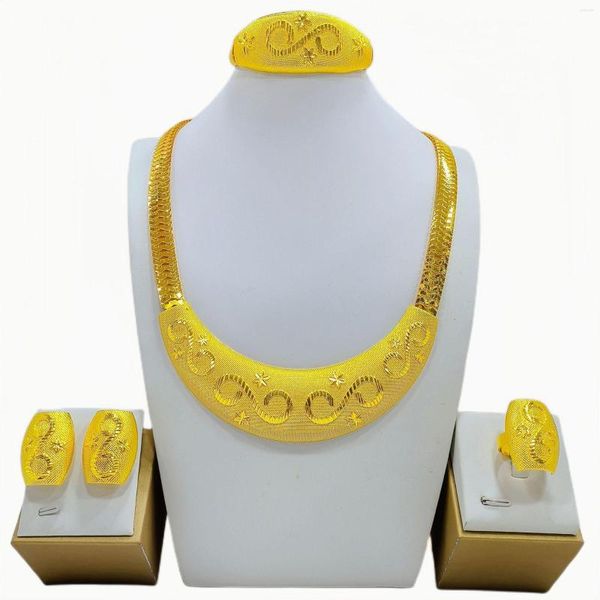 Collar pendientes conjunto pulsera anillos Dubai India Vietnam joyería de boda para mujeres N20115