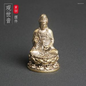 Collier Boucles d'oreilles Set en laiton Avalokitesvara Statue Ornements de bureau Shi Wuwei India Bouddha Artisanat religieux