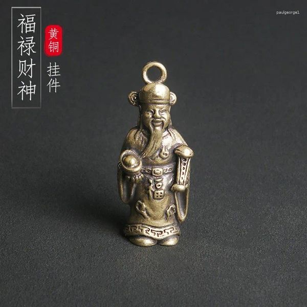 Boucles d'oreilles de collier régler le laiton Fulu God of Wealth Car Keychain Pendentif pour attirer et bénédiger la statue