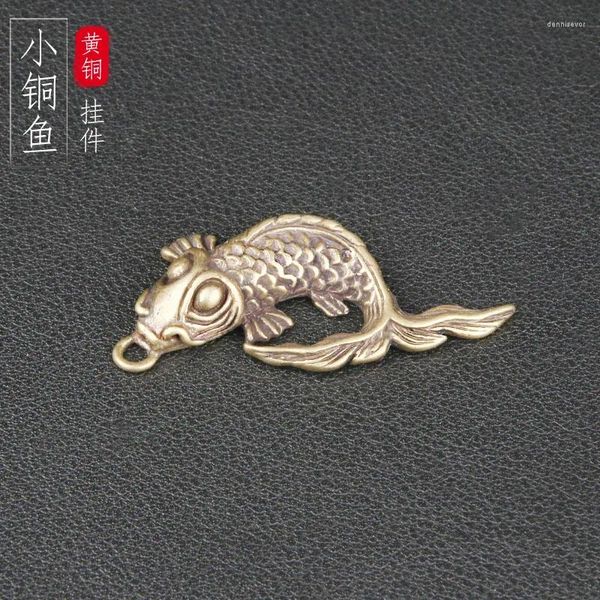 Boucles d'oreilles de collier Set en laiton petit poisson cuivre Keychain Pendant Creative Carp Annuel excédent de bagages personnalisés