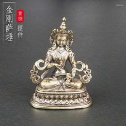 Ketting oorbellen set messing vajrasattva boeddha standbeeld tabel ornamenten religieuze aanbidding idool handwerk guanyin