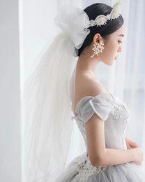 Collier Boucles d'oreilles Set Bridal Couronne Headwear Wedding Birthday Ressor Ressory Perle Retro Retro Accessoires pour une belle apparence