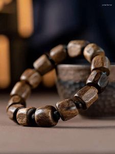 Conjunto de collar y pendientes de Brunei con cuerda de mano de madera de agar, cuentas de Buda de Material antiguo, pulsera de fidelidad para mujer, cubo de agua del fregadero