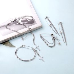 Ketting Oorbellen Set Klassieke Verstelbare Cross Armband Haarspeld Voor Vrouwen Charmant Datum Gift Handgemaakte Sieraden Accessoire Groothandel