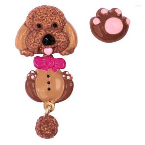 CSxjd – ensemble collier et boucles d'oreilles en émail peint à la main, Animal chien asymétrique, cadeau pour femmes, nouvelle collection 2022