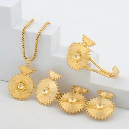 Pendientes de collar Joyas de diseño de set para damas Clip chapados de oro de 18 k