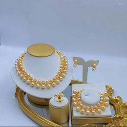 Ensemble de collier et boucles d'oreilles pour femmes, ensemble de bijoux en alliage 24K, bagues et Bracelets, dubaï, quatre pièces, DD10267