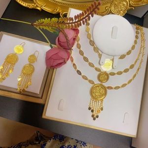 Collier boucles d'oreilles ensemble Dubai gland femmes accessoires de mariage de mariée cadeaux de fête mode deux pièces YY10259