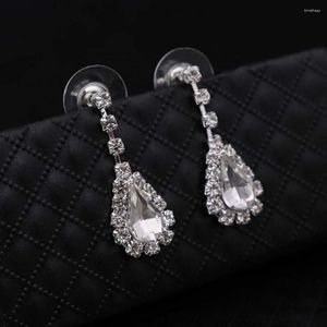 Collier boucles d'oreilles ensemble bijoux de mariage élégant pendentif goutte d'eau brillant clou hypoallergénique pour les mariées cadeau de luxe