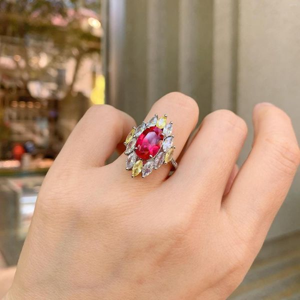 Conjunto de collar y pendientes, anillo de Color de Europa y América, tesoro, corindón rojo, joyería Vintage de sangre de paloma para mujer