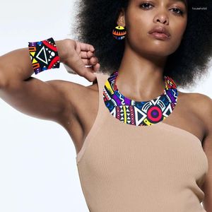 Conjunto de collar y pendientes, gargantilla africana de moda para mujer, joyería étnica de boda, pulsera exagerada