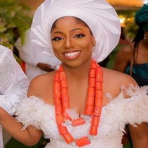 Collier boucles d'oreilles ensemble mode africain nigérian mariage Bracelet grande taille Orange corail perles bijoux pour femmes
