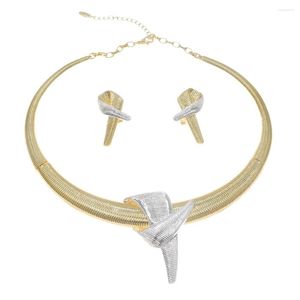 Ketting oorbellen set mode Brazilië Gold vergulde sieraden jaar geschenk banket feest dames HV21080720