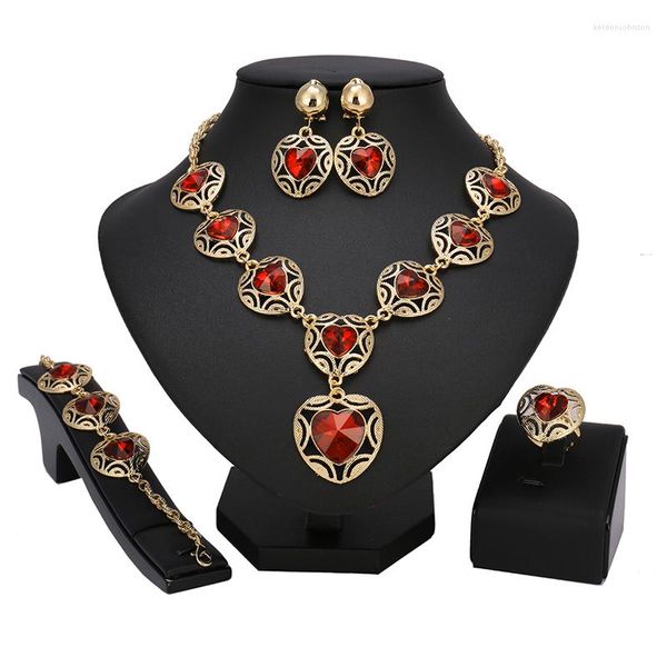 Conjunto de collar y pendientes de moda de Dubái, joyería personalizada chapada en oro de 18k para mujer, cuentas africanas, conjuntos de joyería de diseñador nupcial para boda