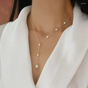 Ketting oorbellen set mode Koreaanse trend delicate Pearls Tassel Simple For Women Party Birthday Jewelry 2023