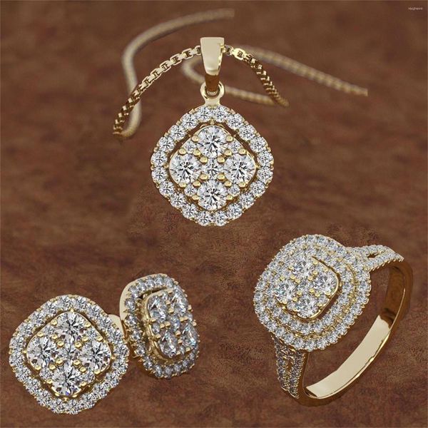 Collier boucles d'oreilles ensemble pour femmes bagues exquises bijoux de mariage en argent valise hommes
