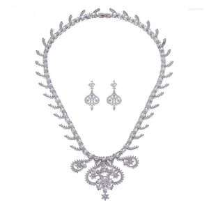 Collier boucles d'oreilles ensemble Funmode Style ethnique européen et américain Zircon robe de mariée bijoux deux pièces FS478