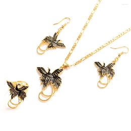 Ketting oorbellen Set gouden kleur PNG sieraden sets ENAMAL vogel hanger ketting kettingen papoea guinea bruiloft feest vrouwen meisjes geschenken