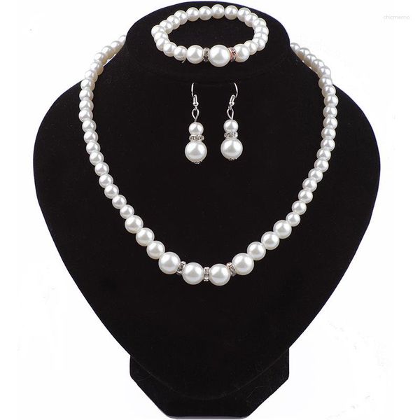 Collier boucles d'oreilles ensemble HOCOLE Europe marque simulé-perle Bracelet femmes incrustation CZ mariée bijoux en gros