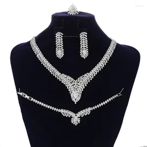 HADIYANA – ensemble de bijoux Vintage pour femmes, collier et boucles d'oreilles, Bracelet, bague, fête de mariage, cadeau Boutique, cadeaux d'anniversaire BN8162