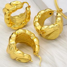 Ketting oorbellen settel sieraden nekalce Afrikaans Dubai Italiaans goud voor vrouwen 24k vergulde Nigeriaanse bruiloftsjuwelen