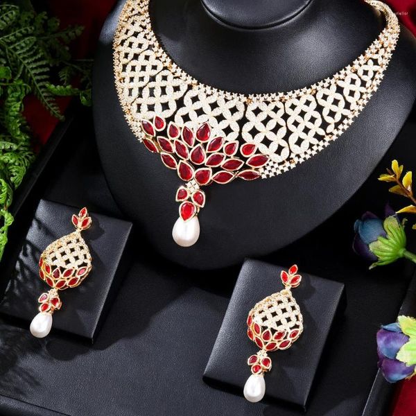 Collier boucles d'oreilles ensemble Jimbora dubaï bijoux africains mariée ensembles pour femmes nigérian mariage bijoux cadeau