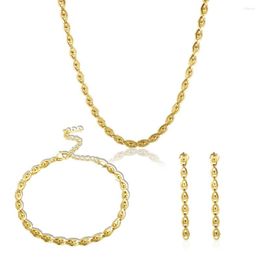 Halskette Ohrringe Set JINHUI Augapfel Edelstahl Metall Gold Farbe Eye Charm Armband Für Frauen Mädchen Kette Wasserdicht Schmuck