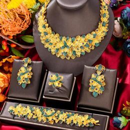 Ketting oorbellen set kellybola 10 kleuren bangle ring voor vrouwen bruiloftsfeest cz African Dubai Bridal Jewelry Dance