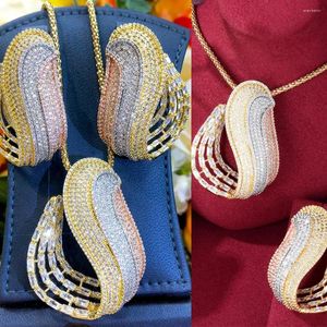 Ketting oorbellen set kellybola luxe bal, vooral kubieke zirkonia hanghalsingshals voor dubai vrouwen van hoge kwaliteit sieraden accessoires