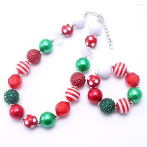 Ketting oorbellen set mhs.sun babymeisjes Kerstmis dikke kralen armbanden mode kinderen kinderen festival geschenken