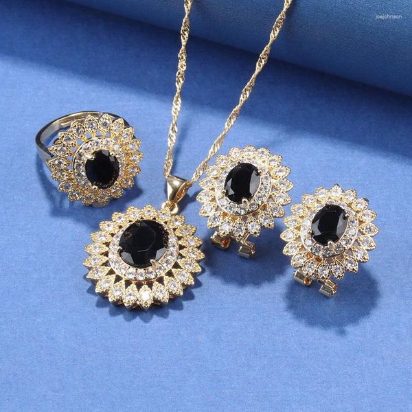 Conjunto de pendientes de collar, joyería de Oriente Medio, disfraz de boda, accesorios de circón de flores, Clip de anillo ajustable y mujeres de lujo grande