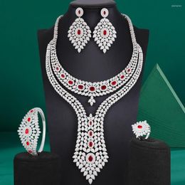 Collier boucles d'oreilles ensemble Missvikki luxe dubaï azerbaïdjan Style exotique grand bracelet anneau pour les femmes mariage de haute qualité