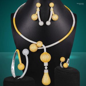 Collier boucles d'oreilles ensemble Missvikki luxe magnifique Disco Bar 4 pièces à la mode boule mode bracelet anneau pour les femmes mariage