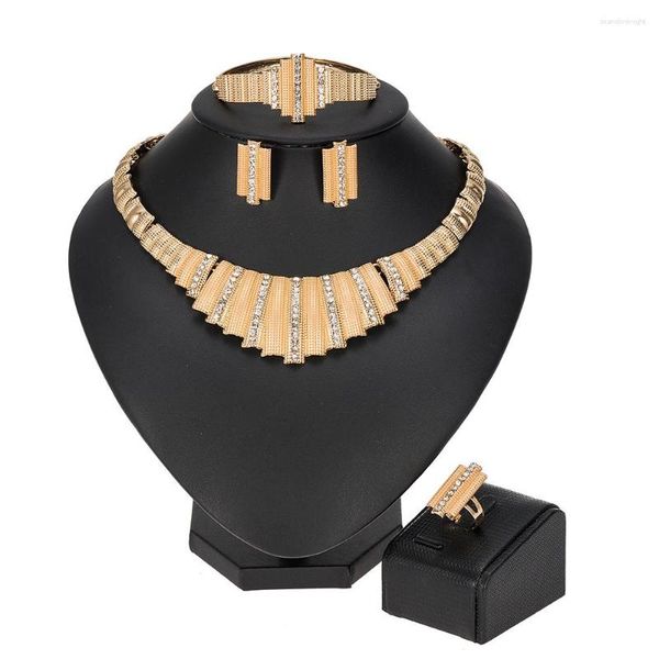 Collier boucles d'oreilles ensemble MUKUN 2023 africain dubaï couleur or nigérian en gros mariée perle bijoux de mariage femmes Costume