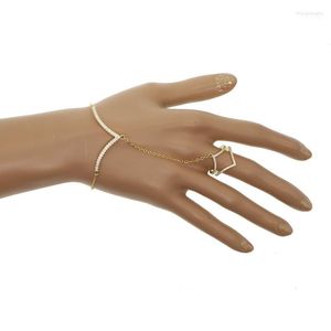 Ketting oorbellen set multi -laag link ketting kwast dames schuifregelaar armband slave vinger ring hand cz verhard v charme sieraden met