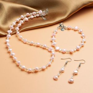 Ketting oorbellen set natuurlijke zoetwater parelparel armband gekleurde kralen Joodse liefde wens voor vrouwen meisje geschenken