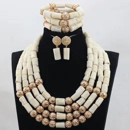 Ensemble de collier et boucles d'oreilles en perles de corail véritable, bijoux fabuleux pour grandes femmes, Costume africain de mariage nigérian ABH764