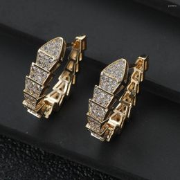 Halskette Ohrringe Set Silber INS Stil personalisierte einfache vielseitige Schlange für Frauen Gold Farbe Zirkon Schmuck Geschenk