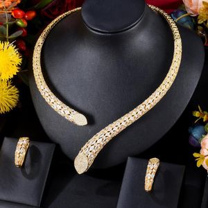 Conjunto de collar y pendientes, joyería de Eritrea etíope africano Siscathy para mujer, accesorio fino de celebración de fiesta de circonita cúbica a la moda