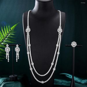 Collier boucles d'oreilles ensemble Soramoore luxe Gougeous longue bague pour la mode Original femmes mariage fiançailles fête bijoux