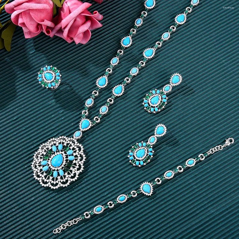Halskette Ohrringe Set Soramoore Original Luxus für Frauen Braut Hochzeit Russland Dubai Party Geschenk