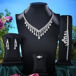 Ketting oorbellen set soramoore trendy bloemen chokers sieraden voor vrouwen bruiloft zirkon cz African Dubai Bridal Dance Party